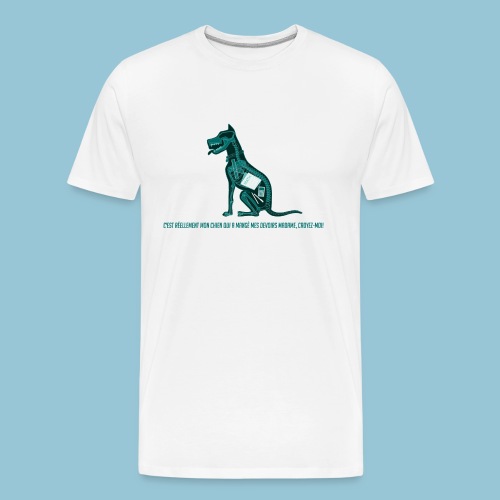 T-shirt pour homme imprimé Chien au Rayon-X - T-shirt bio Premium Homme