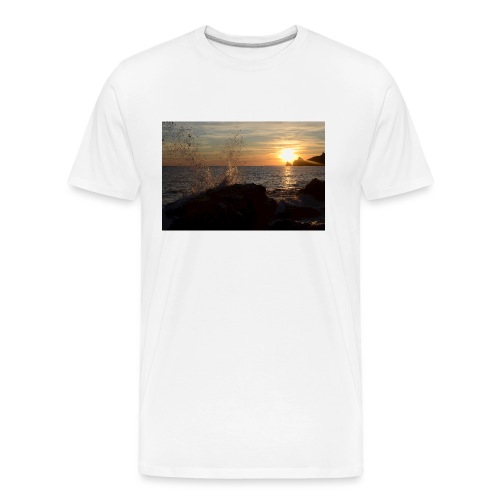 Sonnenuntergang in Camaret-sur-Mer, Bretagne - Männer Premium Bio T-Shirt
