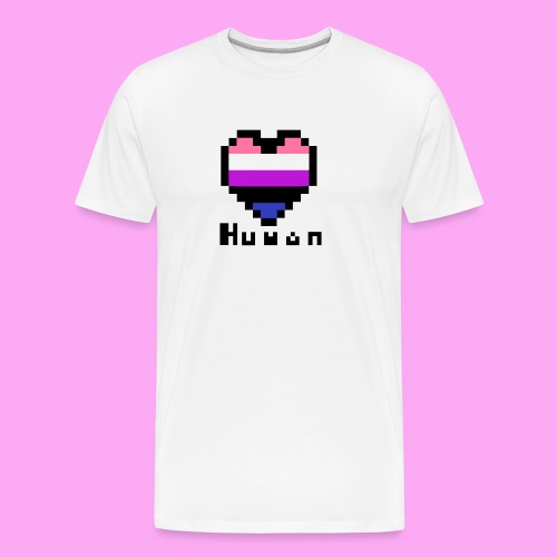 Pride heart genderfluid - Miesten premium luomu-t-paita