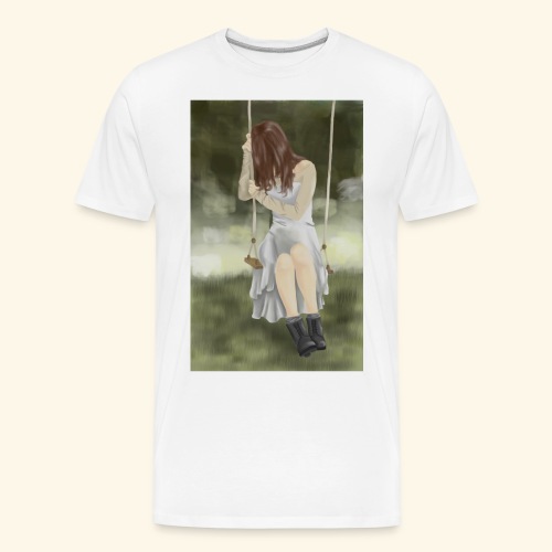 Sad Girl on Swing - Men's Premium Organic T-Shirt
