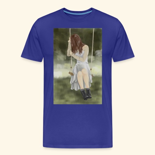Sad Girl on Swing - Men's Premium Organic T-Shirt