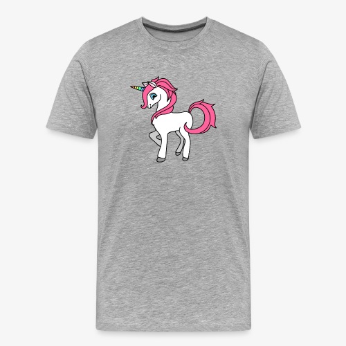Süsses Einhorn mit rosa Mähne und Regenbogenhorn - Männer Premium Bio T-Shirt