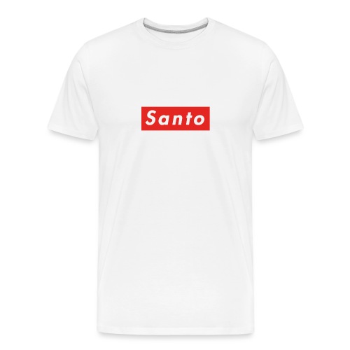 Santo Box Logo Red - Premium økologisk T-skjorte for menn