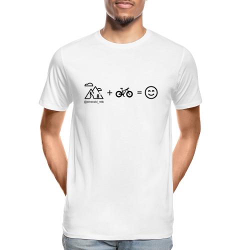 Mountains + Bike = Happiness - Men's Premium Organic T-Shirt