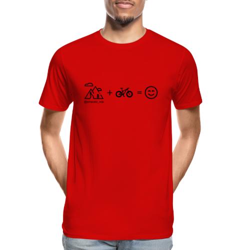 Mountains + Bike = Happiness - Men's Premium Organic T-Shirt