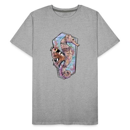 Fantasie-Seepferdchen in Wasserfarben - Männer Premium Bio T-Shirt