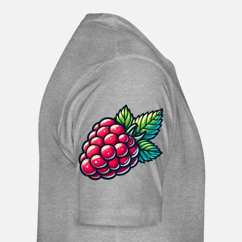 Himbeere anschaulich illustriert Männer Premium Bio T-Shirt