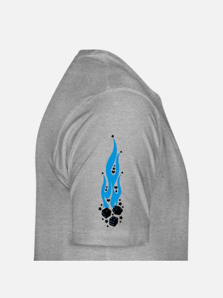 flammen - Männer Premium Bio T-Shirt - Grau meliert - Rechts