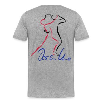 Tango Dos en Uno - Männer Premium Bio T-Shirt - Grau meliert - Hinten - Damien (186cm)