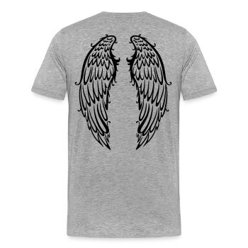 Big wings, angel wings, wings - Men's Premium Organic T-Shirt - heather grey - Back - Damien (186cm)