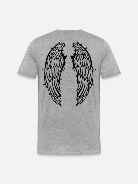 Big wings, angel wings, wings - Men's Premium Organic T-Shirt - heather grey