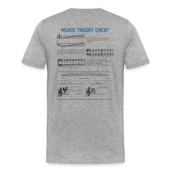 Musik Theorie Gitarre Klavier Geschenk - Männer Premium Bio T-Shirt - Grau meliert - Hinten - Damien (186cm)