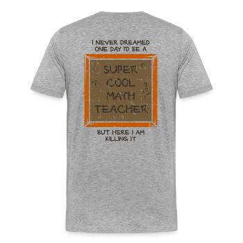 mathematics - Men's Premium Organic T-Shirt - heather grey - Back - Damien (186cm)