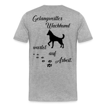 Dog funny saying - Men's Premium Organic T-Shirt - heather grey - Back - Damien (186cm)