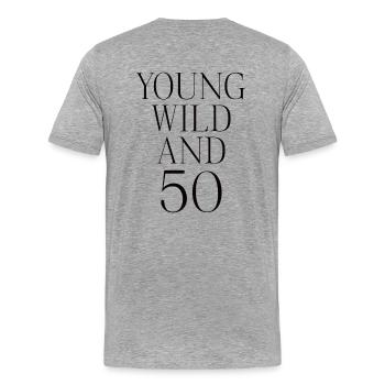 50th birthday - Men's Premium Organic T-Shirt - heather grey - Back - Damien (186cm)