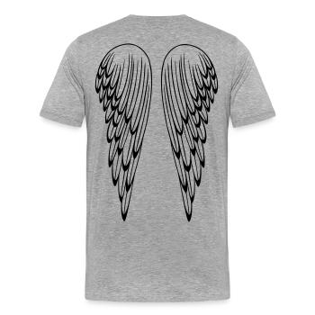Ailes d'ange, ailes, ange - T-shirt bio Premium Homme - gris chiné - Dos - Damien (186cm)