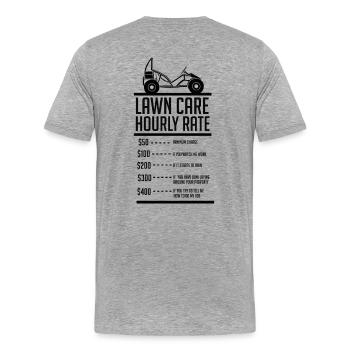Salaire horaire tondeuse à gazon - T-shirt bio Premium Homme - gris chiné - Dos - Damien (186cm)