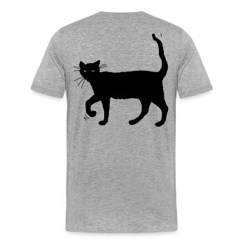 Chat noir - T-shirt bio Premium Homme - gris chiné - Dos - Damien (186cm)