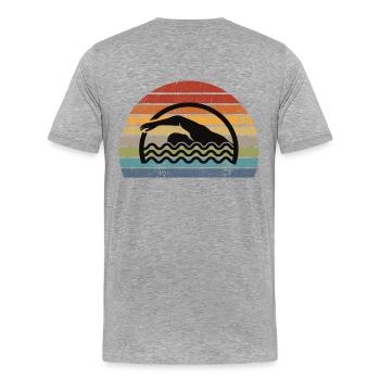 Nageur nageur rétro - T-shirt bio Premium Homme - gris chiné - Dos - Damien (186cm)