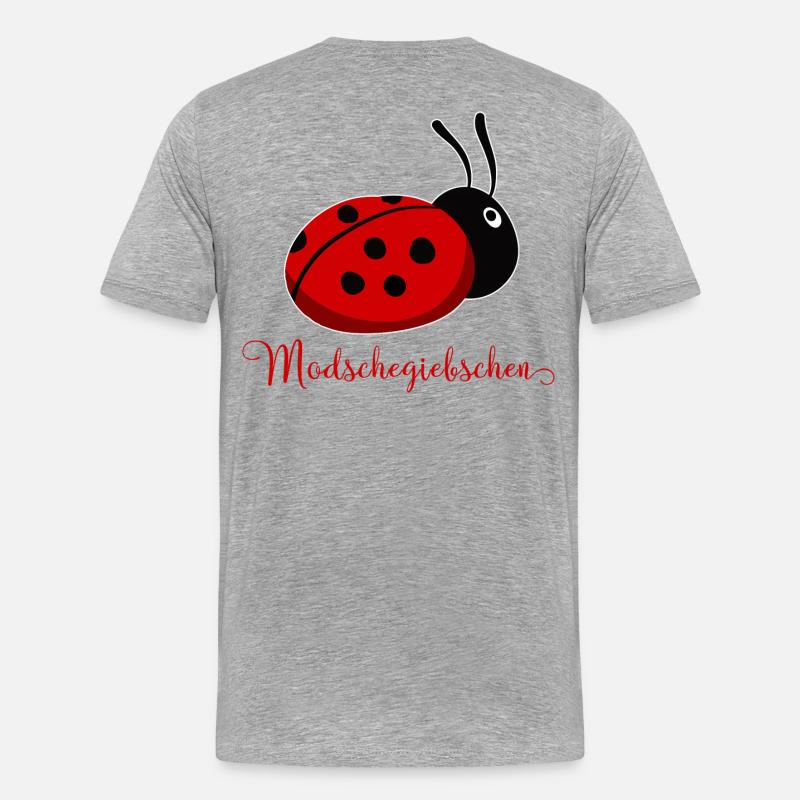 Modschegiebchen Marienkäfer Sächsisch Geschenkidee - Männer Premium Bio T-Shirt - Grau meliert