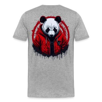 Panda Street Style - Männer Premium Bio T-Shirt - Grau meliert - Hinten - Damien (186cm)