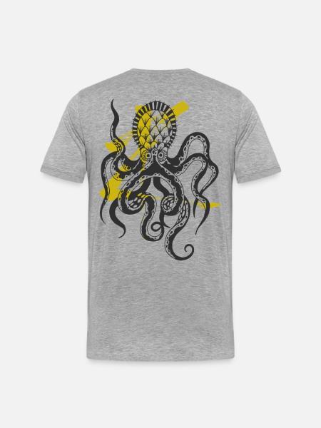 Octopus / Squid / Sea Monster / Octopus - Men's Premium Organic T-Shirt - heather grey