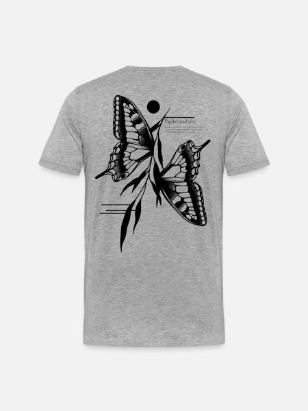 Dovetail Butterfly - Men's Premium Organic T-Shirt - heather grey