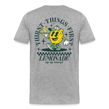 La soif d’abord - Limonade - T-shirt bio Premium Homme - gris chiné - Dos - Damien (186cm)
