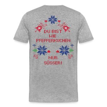 Avent en pain d’épices - T-shirt bio Premium Homme - gris chiné - Dos - Damien (186cm)