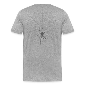 Silhouette de toile d’araignée - T-shirt bio Premium Homme - gris chiné - Dos - Damien (186cm)