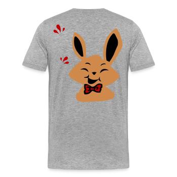 Osterhase - Männer Premium Bio T-Shirt - Grau meliert - Hinten - Damien (186cm)