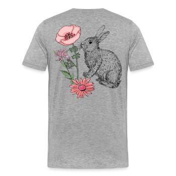 Lapin de Pâques Joyeuses Pâques - T-shirt bio Premium Homme - gris chiné - Dos - Damien (186cm)