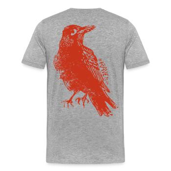 Le Corbeau - Der Rabe Grungy - T-shirt bio Premium Homme - gris chiné - Dos - Damien (186cm)