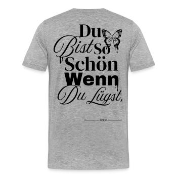 Tellement sympa quand on ment - T-shirt bio Premium Homme - gris chiné - Dos - Damien (186cm)