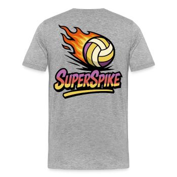 SuperSpike | Fireball - Men's Premium Organic T-Shirt - heather grey - Back - Damien (186cm)