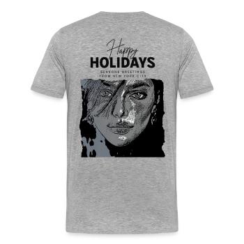 Happy Holidays from NYC - Men's Premium Organic T-Shirt - heather grey - Back - Damien (186cm)