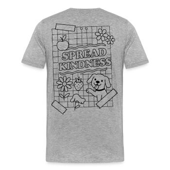 Spread Kindness - Männer Premium Bio T-Shirt - Grau meliert - Hinten - Damien (186cm)