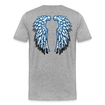 Je suis un ange - T-shirt bio Premium Homme - gris chiné - Dos - Damien (186cm)