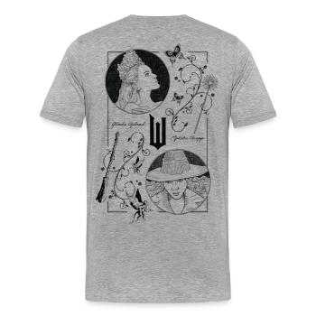 Wicked 2 Glinda Upland Et Elphaba Thropp - T-shirt bio Premium Homme - gris chiné - Dos - Damien (186cm)