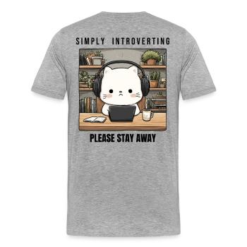 Introverted - Men's Premium Organic T-Shirt - heather grey - Back - Damien (186cm)