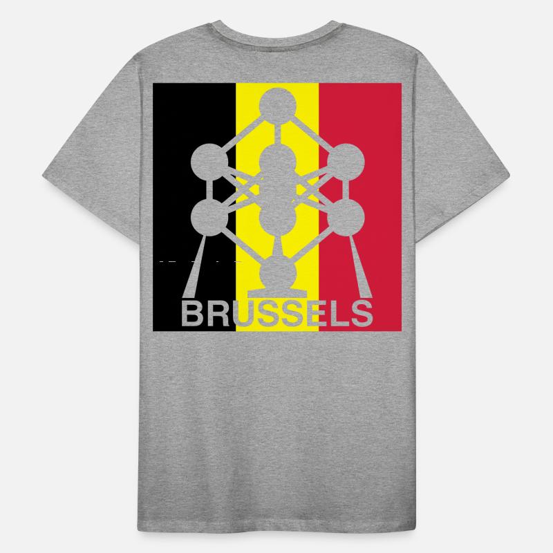 Brussels Atomium – Belgian Flag Square Icon Men's Premium Organic T-Shirt