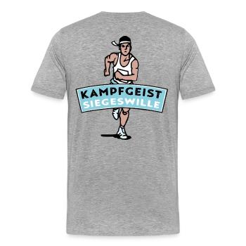 Volonté combative de gagner - marathonien - T-shirt bio Premium Homme - gris chiné - Dos - Damien (186cm)