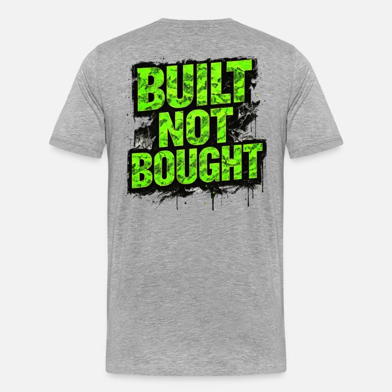 Built Not Bought Auto Tuning Statement - Männer Premium Bio T-Shirt - Grau meliert