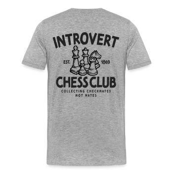 Stratégie d’échec et mat pour les Introvertis - T-shirt bio Premium Homme - gris chiné - Dos - Damien (186cm)