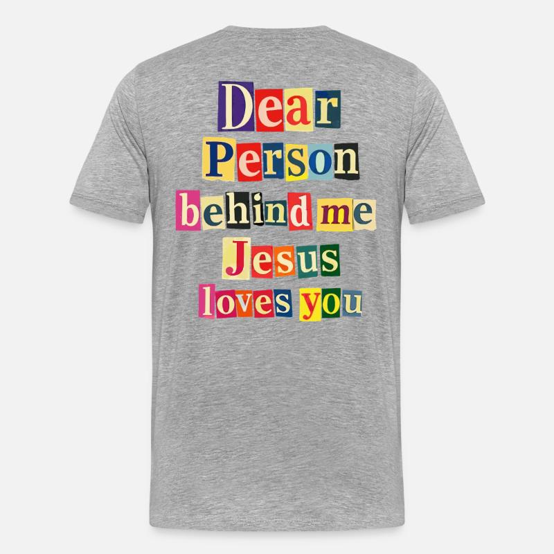 Jesus liebt dich positive Botschaft - Männer Premium Bio T-Shirt - Grau meliert