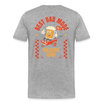 Best Dad Mode Vatertag Bier Bollerwagen Geschenk - Männer Premium Bio T-Shirt - Grau meliert - Hinten - Damien (186cm)