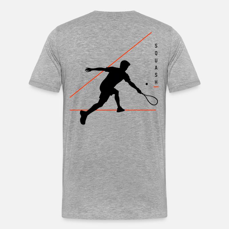 Squash Silhouette mit Neonlinien - Männer Premium Bio T-Shirt - Grau meliert