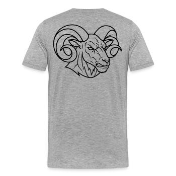 Strong ram's head - Men's Premium Organic T-Shirt - heather grey - Back - Damien (186cm)
