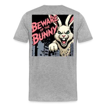 Beware of the Bunny - Men's Premium Organic T-Shirt - heather grey - Back - Damien (186cm)