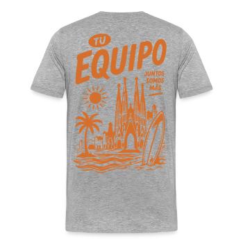 Equipo Sun Coast Barcelona - Männer Premium Bio T-Shirt - Grau meliert - Hinten - Damien (186cm)